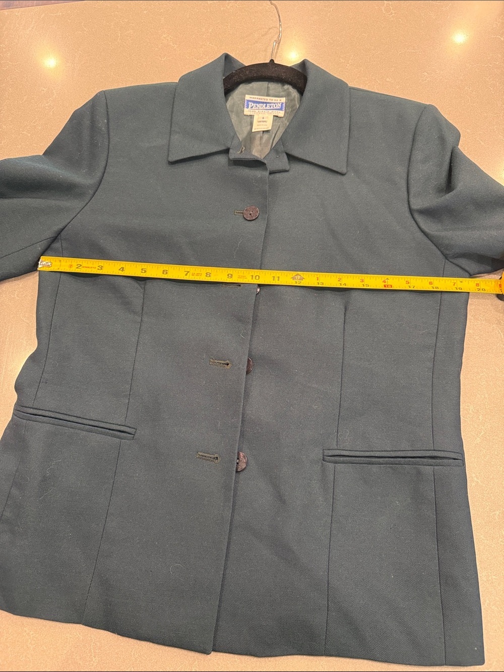 Pendleton Dark Teal Wool Button Jacket - Picture 5 of 6